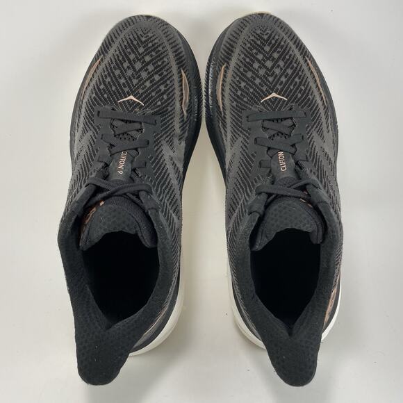 Hoka One One Clifton 9 Running Shoes Womens Size 9 D Wide Black Athletic Sneaker - Picture 5 of 10